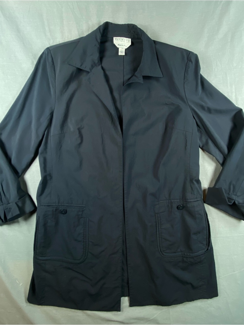 Talbots Navy Open-Front Women's Blazer Jacket made in Italy
